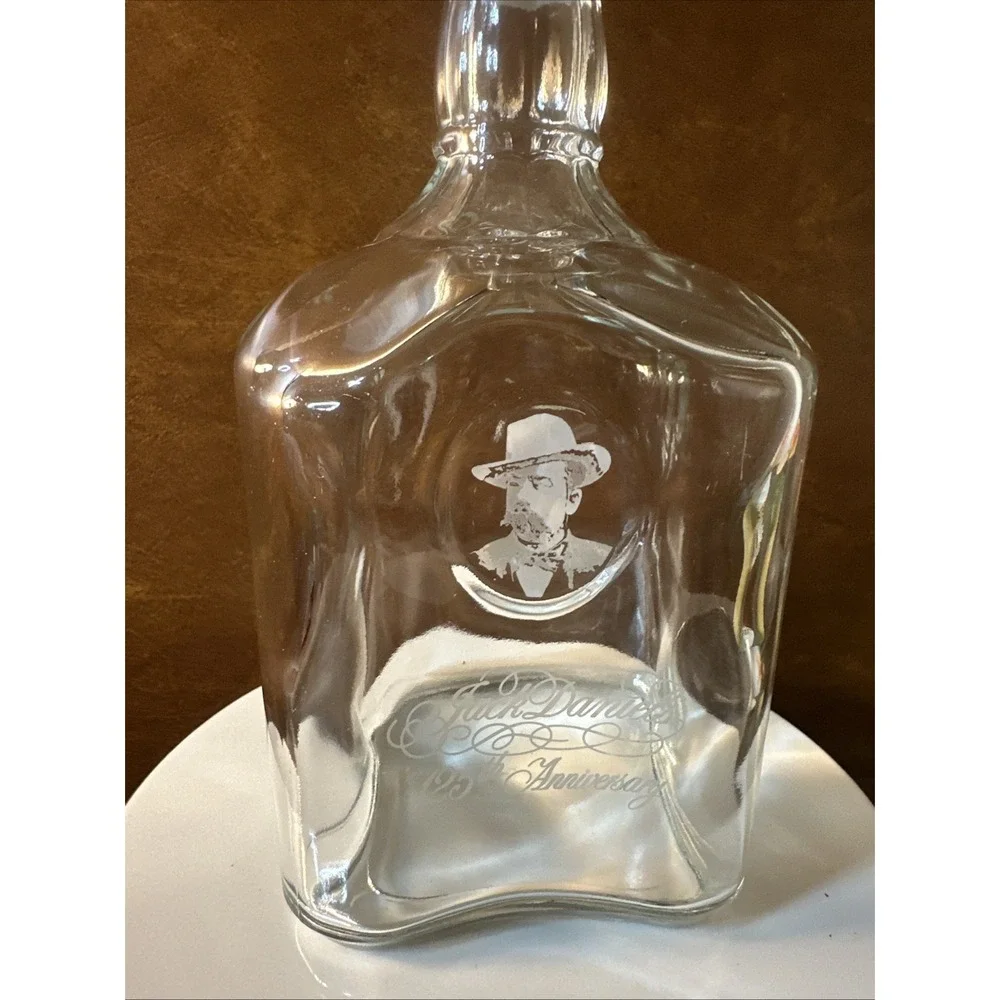 Jack Daniel's 125th Anniversary Clear Glass Decanter Bottle w/ Stopper